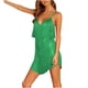 thumbnail image 2 of ICHUANYI Clearance Fashion Women Sexy V-Neck Solid Color Tassel Sleeveless Dress Short Skirt(Green, M) ICHUANYI WER2023081117019, 2 of 8