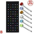 thumbnail image 1 of 60 Individual Boxed 1.8mm Steel Inlaid Nose Nail Piercing Nose Ring C8V8, 1 of 6