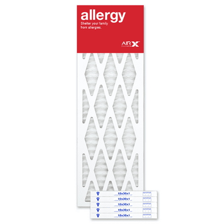 AIRx Filters Allergy 10x30x1 Air Filter Replacement MERV 11 AC Furnace Pleated Filter,