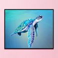 thumbnail image 3 of Bordado completo DIY lienzo estampado 11CT punto de cruz natación tortuga Kit Craft Likrtyny Arte deco, 3 of 9