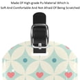 thumbnail image 4 of Square 2Pack PU Leather Geometrical Hearts Cruise Luggage Tag with Privacy Cover and Name ID Tag for Travel Handbags Backpacks Luggage Tags, 4 of 6