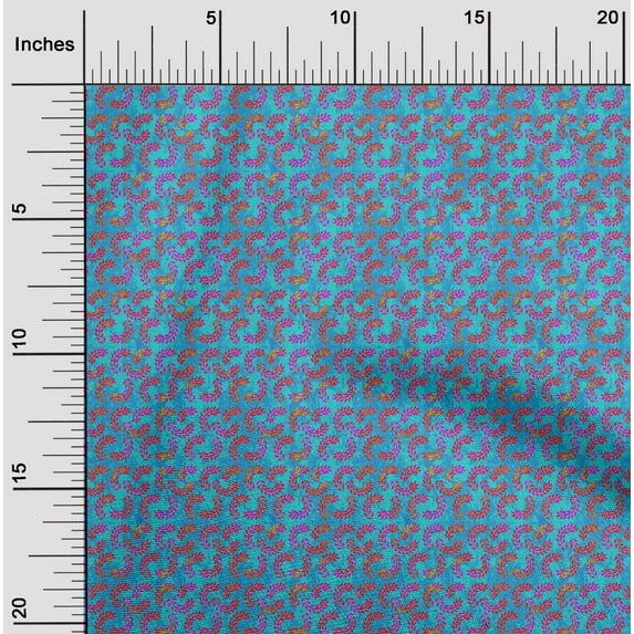 oneOone Cotton Silk Medium Blue Fabric Batik Sewing Craft Projects Fabric Prints By Yard 42 Inch Wide - 9I
