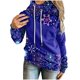 thumbnail image 4 of Moda Navidad mujer estampado manga larga cómodo transpirable con capucha Tops cordón Pompotops  gfhjh12568, 4 of 7