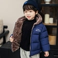 thumbnail image 5 of Fesfesfes Childrens Winter Reversible Fleece Lined Hooded Puffer Jacket Warm Thick Outdoor Coat Zipper Outerwear for Kids Boys Girls Casual Sports Wear(Navy,3-4 Years), 5 of 8