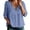 Blue, variant on Women's V Neck Lace Collar Blouse Three Quarter Sleeve Pullover Top For Casual Wear