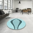 thumbnail image 4 of Ahgly Company Machine Washable Indoor Rectangle Transitional Electric Blue Area Rugs, 2' x 5', 4 of 7