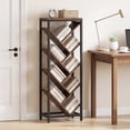 thumbnail image 3 of Costway Tree Bookshelf 9-Tier Freestanding Bookcase Corner Narrow Display Shelf for Home Rustic Brown & Black, 3 of 6