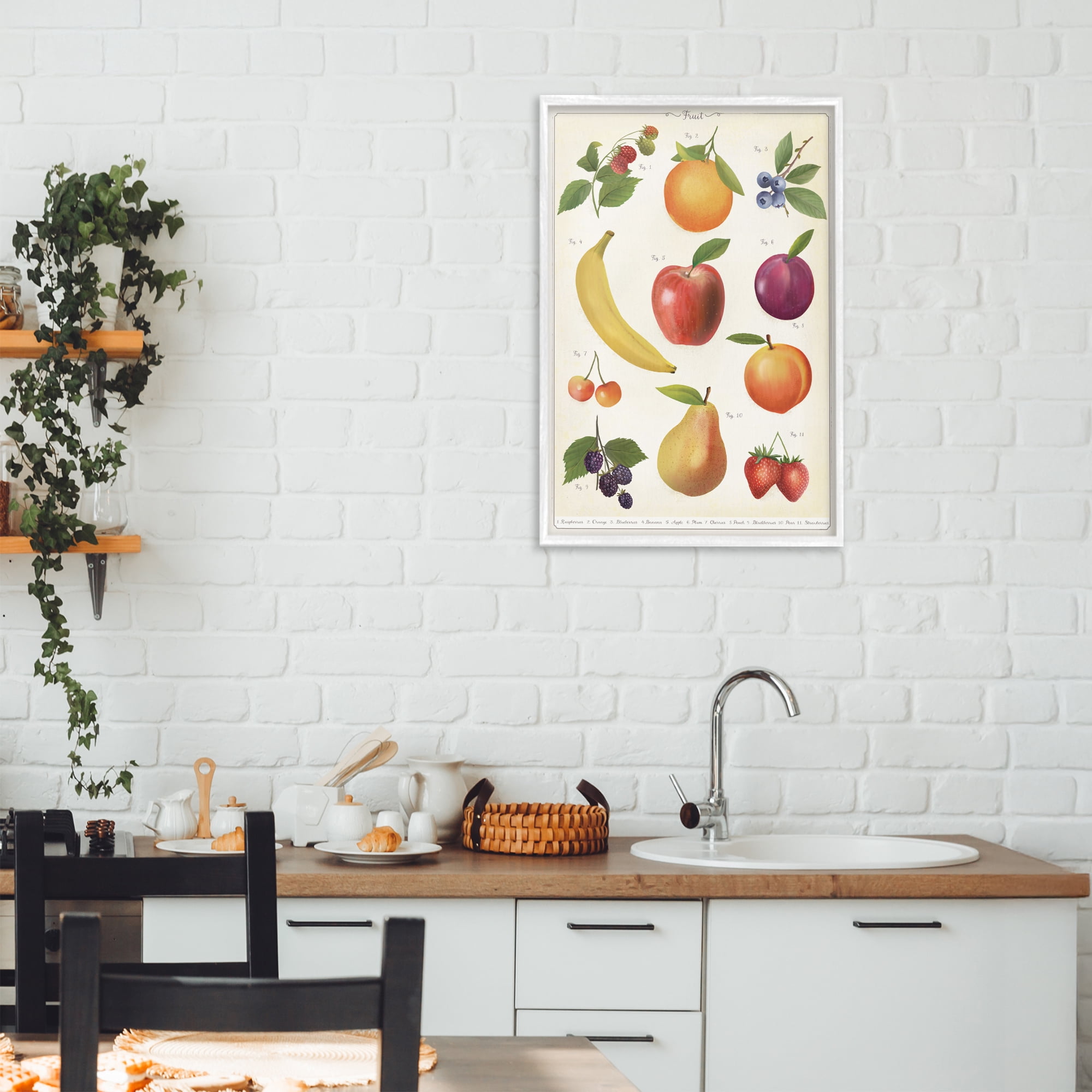 Stupell Industries Fruit Collection Studies White Framed Giclee Art, design by Diane Neukirch