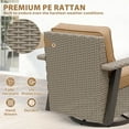 thumbnail image 6 of INTER HUT Serenity Retreat 360° Swivel Rocker Patio Chair, Outdoor Rattan Swivel Chair with Cushions, Set of 4, Beige/Tan, 6 of 9