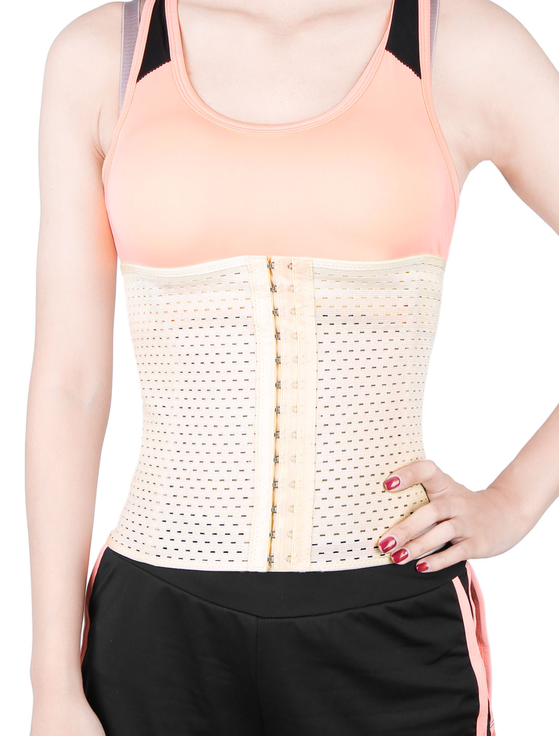 Ladies Beige XXL Adjustable 3 Hook Belly Waist Underbust Shapewear