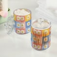 thumbnail image 2 of Yayeee 2 Pack Qtip Holder Bathroom Cotton Swab Canister with Lid Clear Dispenser Set, Light Blue Daisy, 2 of 6