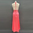 thumbnail image 5 of Aimik Women's Satin Lace Maxi Dress Summer Halter Deep V Solid Color Maxi Dress Silky Formal Tunic Evening Long Gown, 5 of 6