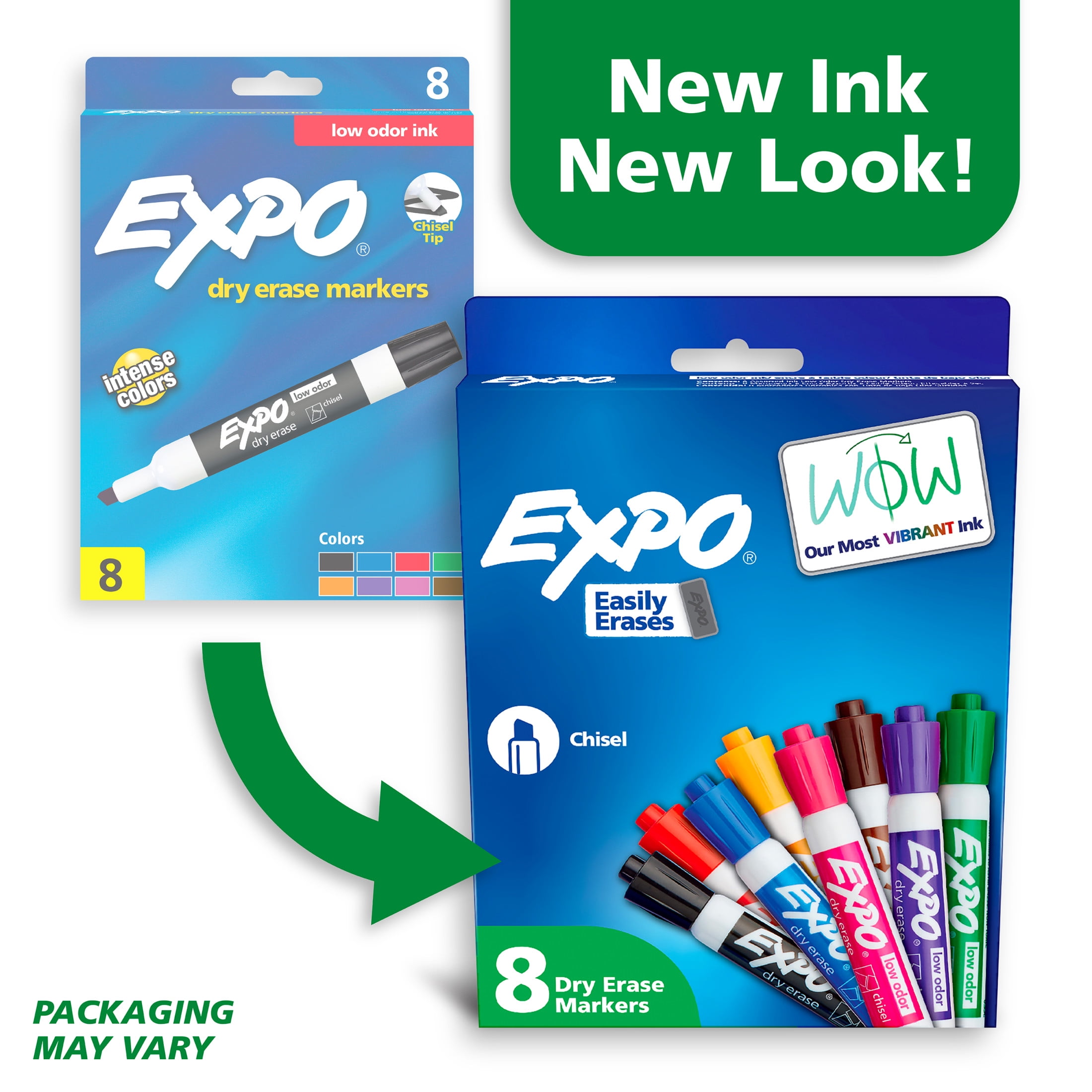 8 Pack Black Dry Erase Markers – Fine Tip, Easy Wipe, With Eraser – For Kids & School
