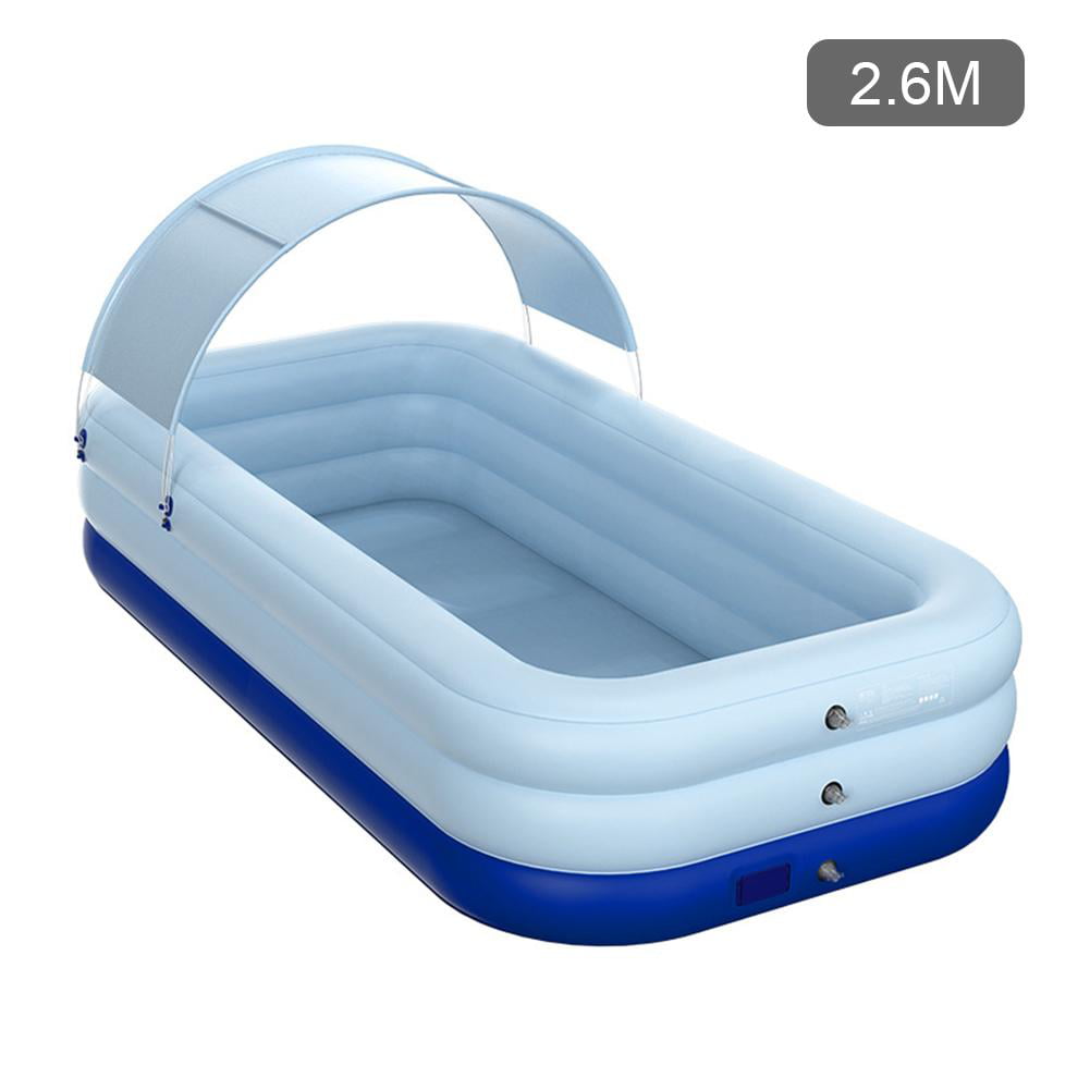 Wireless Inflatable Sunshade Swimming Pool Multicolor 82.68x59.05x26.77in 82.68x59.05x26.77in Childrens Family Inflation Swimming Pool,Layered Independent Airbag Pool with Anti-Leak Valve 