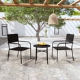 thumbnail image 1 of vidaXL 3 Piece Garden Dining Set Poly Rattan Black, 1 of 4