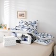 thumbnail image 6 of jejeloiu Flying Animal Butterflies 7 Pieces Bedding Comforter Set,Ink Painting Aesthetic Full Bedding Set,White Gray Blue Fitted Sheet Flat Sheet For Girls,Breathable Home Decor Reversible, 6 of 8