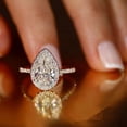 thumbnail image 4 of SOLITAIRE JEWELS 2.Ct Pear Moissanite Halo Solitaire Accent Teardrop Engagement Bridal Ring Set 925 Silver Sterling, 4 of 6