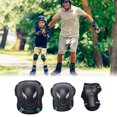 thumbnail image 4 of Sonducket 6 unids/set Kit de Protector de patinaje Skateboarding ciclismo rodillera protector de muñeca conjunto de coderas para adultos niños hombres Ropa Deportiva, Zapatos Azul negro M Sonducket OD001890-02B, 4 of 6