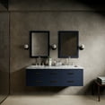 thumbnail image 2 of Castor 60 in W Blue Double Bath Vanity and Carrara Marble Top, 2 of 11