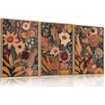 thumbnail image 7 of 3 Piece Floral Wall Decor, 15.7x11.8 Inch Wooden Framed Brown Flower Wall Art, Boho Modern Botanical Prints for Living Room Bedroom Farmhouse Home Decorations, 7 of 7