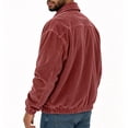thumbnail image 6 of LODIENY Corduroy Bomber Jacket for Men with Pockets Long Sleeve Collared Zip Up Relaxed Fit Dropped Shoulder Jackets Red S, 6 of 7