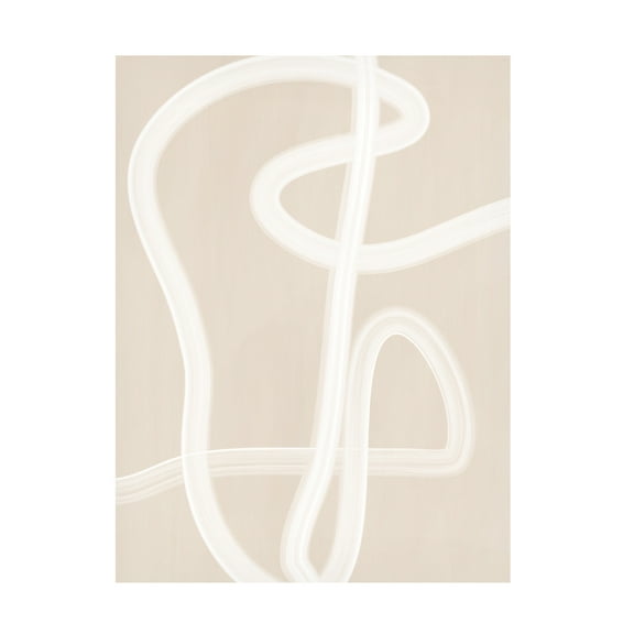 Elena Ristova 'White Brush Stroke Poster No.2' Canvas Art