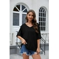 thumbnail image 4 of Sherrylily Women V Neck Oversized T Shirts Summer Short Sleeve Plus Size Casual Tops Tee, 4 of 6