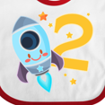 thumbnail image 4 of Inktastic Rocket Space Ship Happy Second Birthday Boys or Girls Baby Bib, 4 of 4