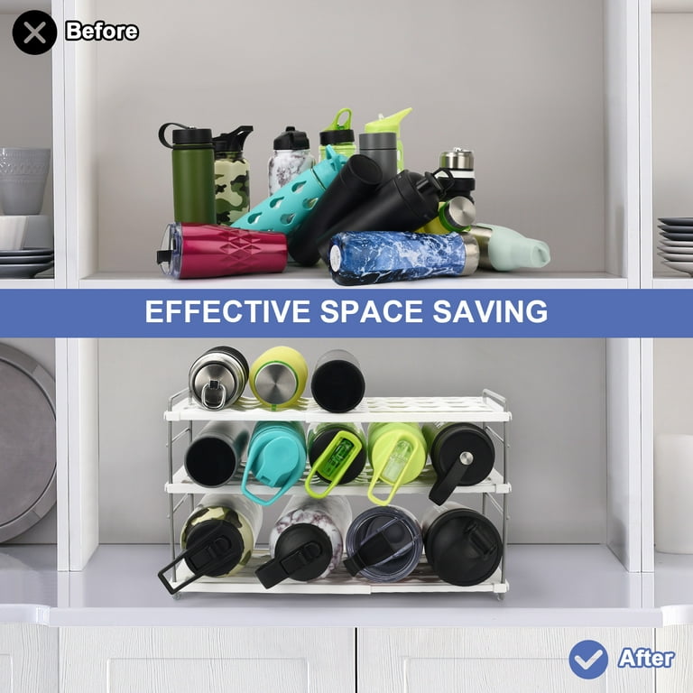 Expandable Water Bottle Storage Organizer, Height & Width