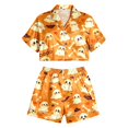 thumbnail image 2 of Halloween Pajamas Halloween Pumpkin Print Plus Size Button Nightwear Pajamas for Women Set, 2 of 2