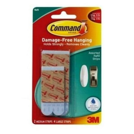 

Command Command BATH22-ES Water-Resistant Refill Strips Assorted Size