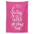 thumbnail image 3 of Ambesonne Once upon a Time Tablecloth Rectangular Table Cover, Cartoon Crown, 60"x90", Hot Pink White, 3 of 4