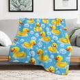 thumbnail image 5 of Rubber Ducks Bubbles Blue-1 Throw Blanket for Women, Men & Kids - Super Soft Plush Blanket Throw Fleece Blanket Animal Blanket, 5 of 7