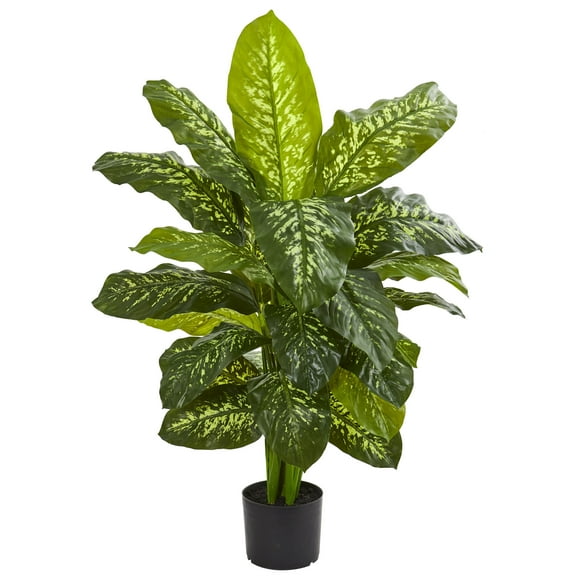 Nearly Natural Green 42” Plastic Dieffenbachia Artificial Plant (Real Touch)