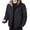 Black, variant on Men's Hooded Padded Jacket, Wind Resistant Water Repellent Thermal Insulated Outdoor Coat, Full Length Zipper with Snap Button Closure, Adjustable Hook and Loop Cuffs, Drawstring Hood and Hem