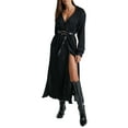 thumbnail image 2 of Coduop Women Long Sleeve Pleated Maxi Dresses Lapel Collar Button Down Tunic Long Shirt Dresses, 2 of 6