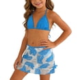 thumbnail image 4 of MEZZALL Children Girls Two Piece Swimwear Bikini With Mesh Cover Up Rash Guard Swimsuits For Youth Fashionable Summer Flower Print Beachwear, 4 of 5