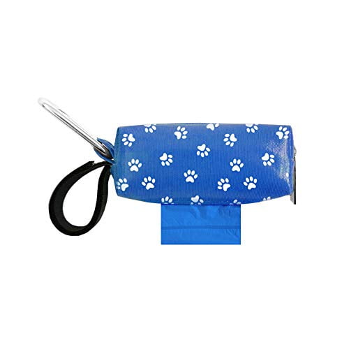 Tie Handle Bags Dog Waste Bag Dispenser with Metal Clip and Adjustable Strap for Any Leash Doggie Walk Bags Dog Poop Bag Holder for Leash 