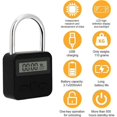 thumbnail image 4 of Smart Time Lock Max 99 Hours Time Lock with LCD Screen USB Rechargeable Safety Padlock Heavy Duty Metal Electronic Timer Lock (Black), 4 of 6