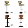 thumbnail image 6 of Hawsaiy Bar Stools Set of 4, Adjustable Height 24.5"-33.5", Bentwood Swivel Barstools with Back & Footrest, PU Leather Upholstered Bar Chairs for Kitchen Island, Dining Room, Home Bar, 6 of 7