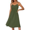 thumbnail image 1 of SMihono Robes d'Été Bohémiennes Femmes Grande Taille Mode Femmes Décontracté Col en V Robes Unies Été Sans Manches Robe Pull, 1 of 7