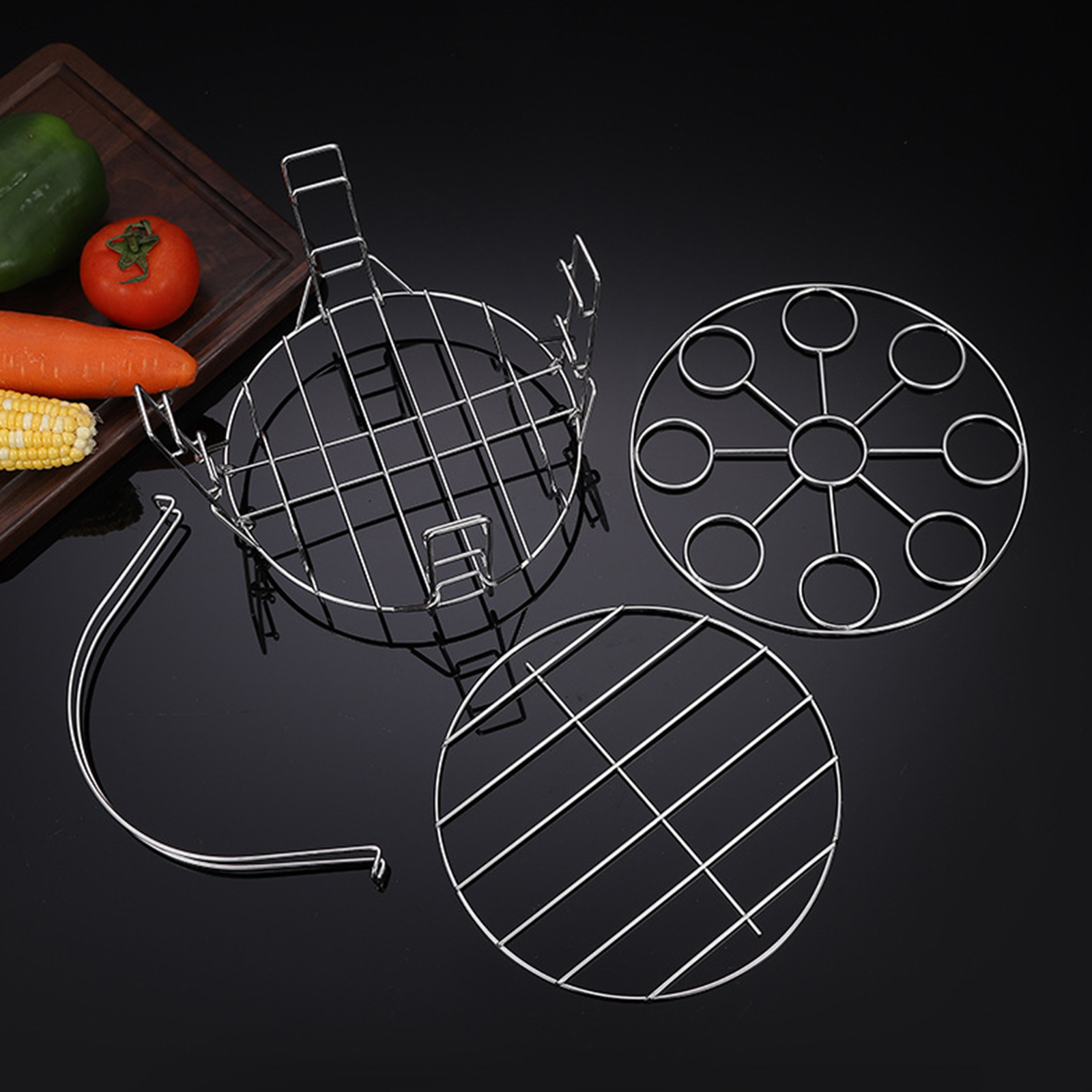 Jesscasday Round Steamer Rack Cooling Rack Stainless Steel Pot Trivets Wire Steamer Kettle Rack Holder for Cookware Pressure Cooker