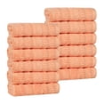 thumbnail image 2 of Superior Mika Smart Twist Cotton Medium Weight Face Towels Washcloths, Set of 12, Quick Dry Towels, Peach, 2 of 10