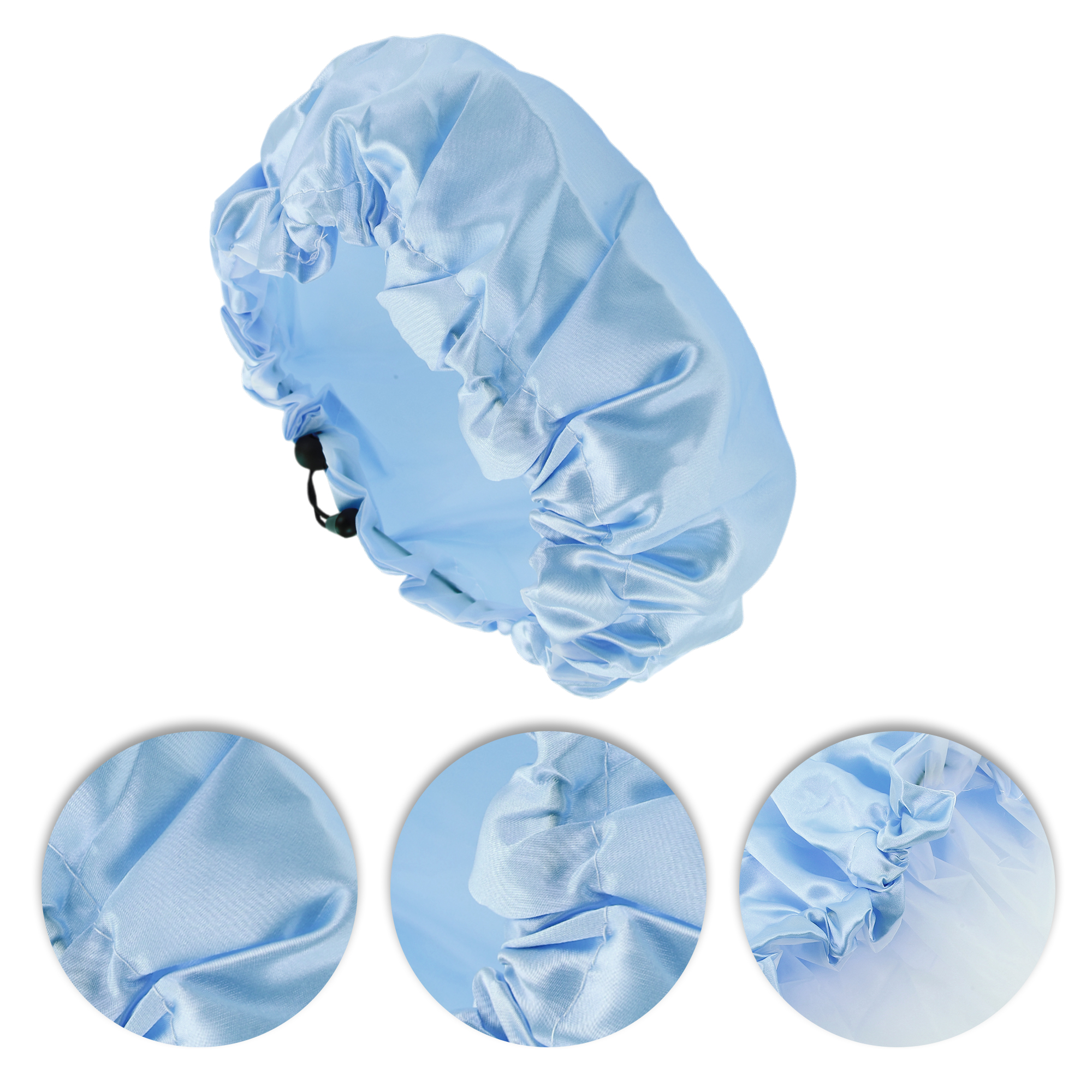 Unique Bargains Women's Adjustable Bath Cap for Bathroom 1 Pc Blue