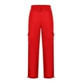 thumbnail image 4 of IYYVV Cargo Sweatpants for Men Big and Tall Loose Fit Casual Workout Running Pants Drawstring Joggers Wide Leg Cargos with Pockets Red 2XL, 4 of 6