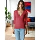 thumbnail image 4 of Blusa Mujer Manga 3 Cuartos Cuello V Comodidad y Estilo, 4 of 5