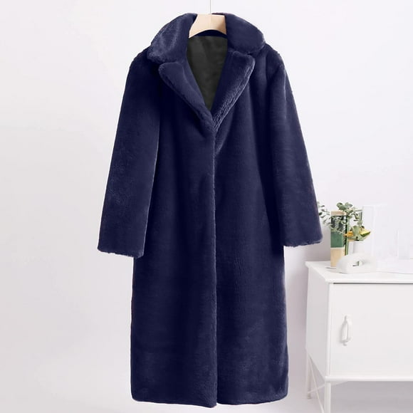Meichang Christmas Thanksgiving Women's Jackets Deals 2023 Women Winter Warm Coats Faux Coat Warm Furry Faux Jacket Warm Soft Long Sleeve Outerwear