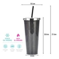 thumbnail image 2 of Glass with lid and straw, Plastic, 700ml, Black, 2 of 5