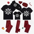 thumbnail image 1 of Pijamas familiares a juego de Navidad, conjunto de pijamas negros de copo de nieve, Feliz Navidad, 1 of 4