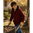 thumbnail image 5 of TrailCrest by Treel Kids Hooded Fleece Jacket – Warm Zip Up Plaid Coat with Pockets, Checkered Winter Outerwear, Red & Black Plaid, 3T, 5 of 9